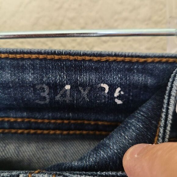 Liverpool Skinny Mens Jeans Size 34 X 36 (34 X 34.5) Whiskering Denim Blue - Picture 8 of 11